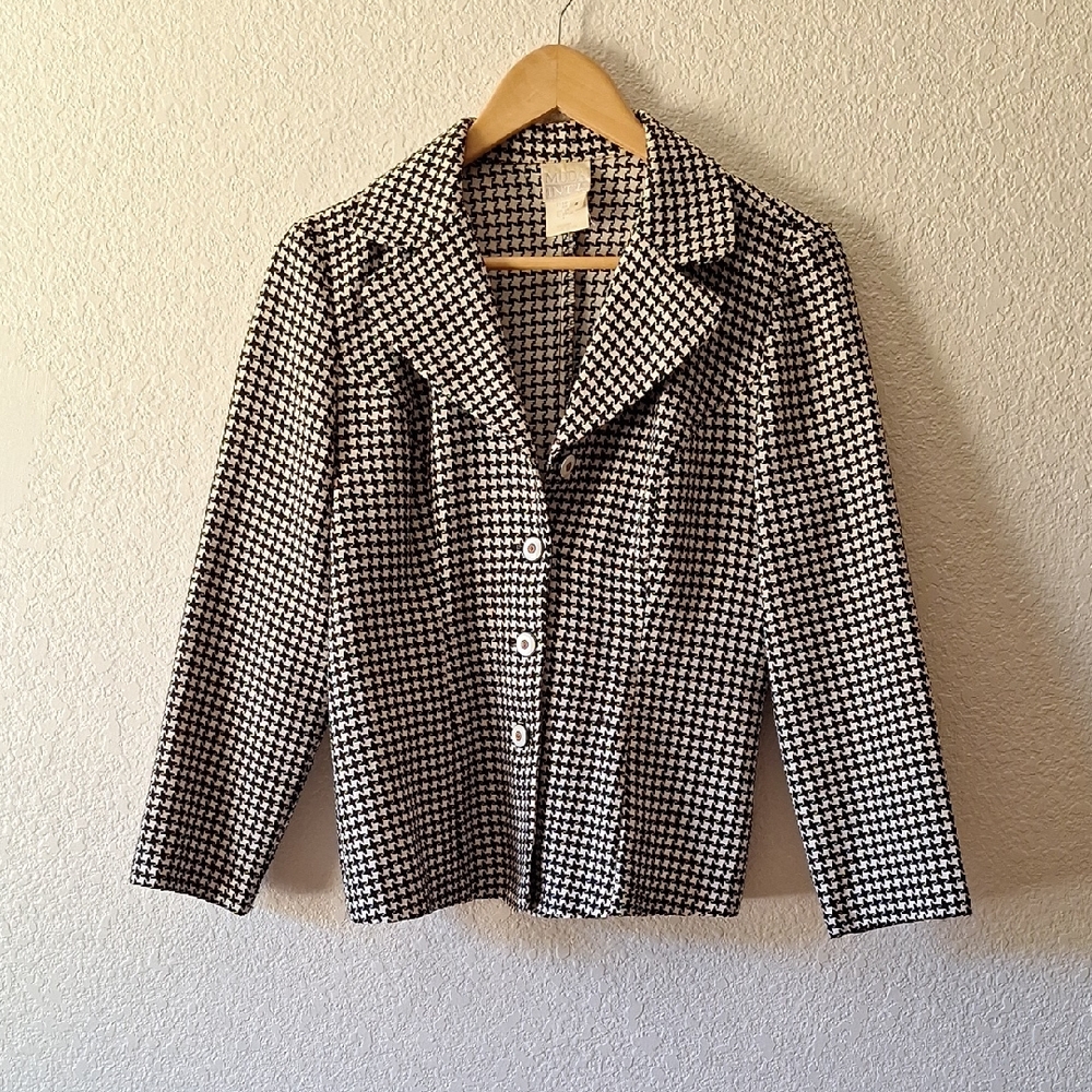 VTG Moda International :: Black and White Houndstooth Blazer